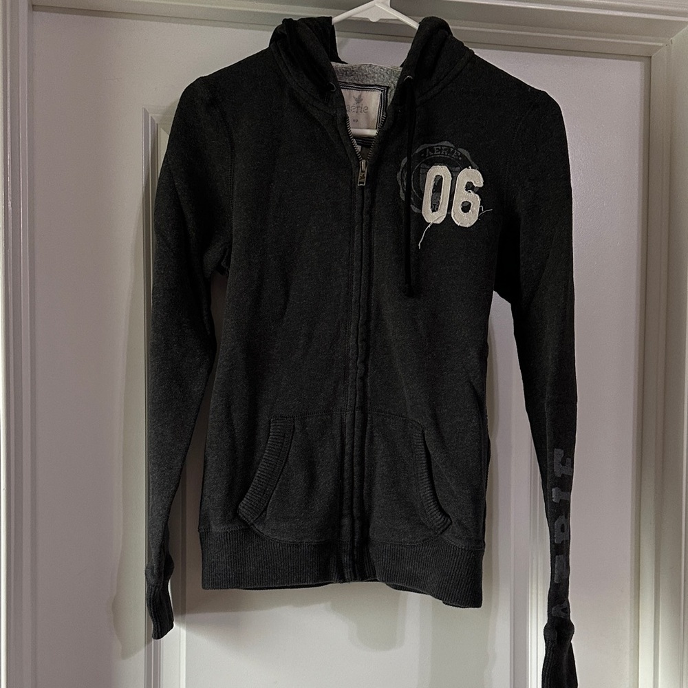 Aerie Dark Gray Zip-Up Hoodie - Size S